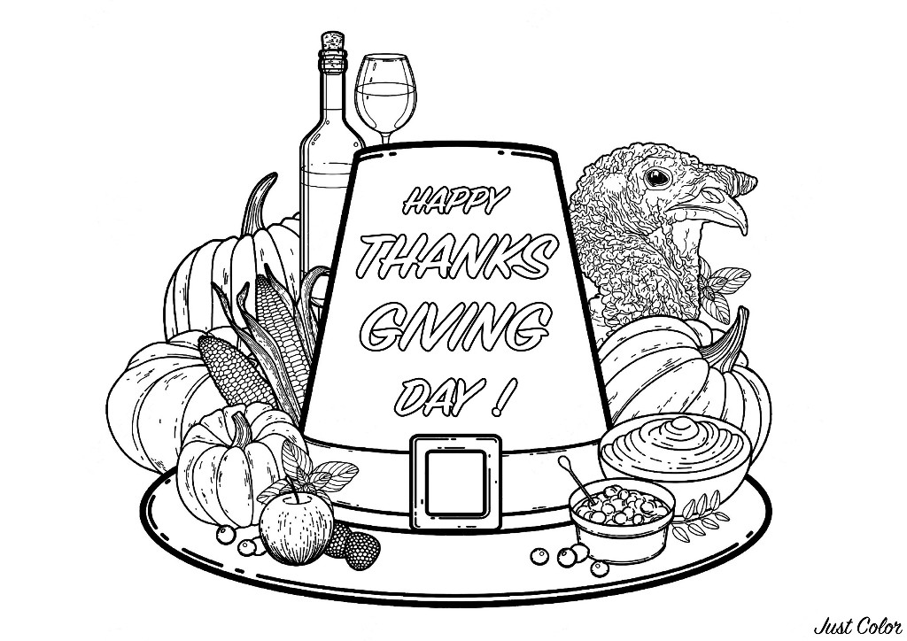 Thanksgiving Stuff | Just Color | thanksgiving coloring pages turkey