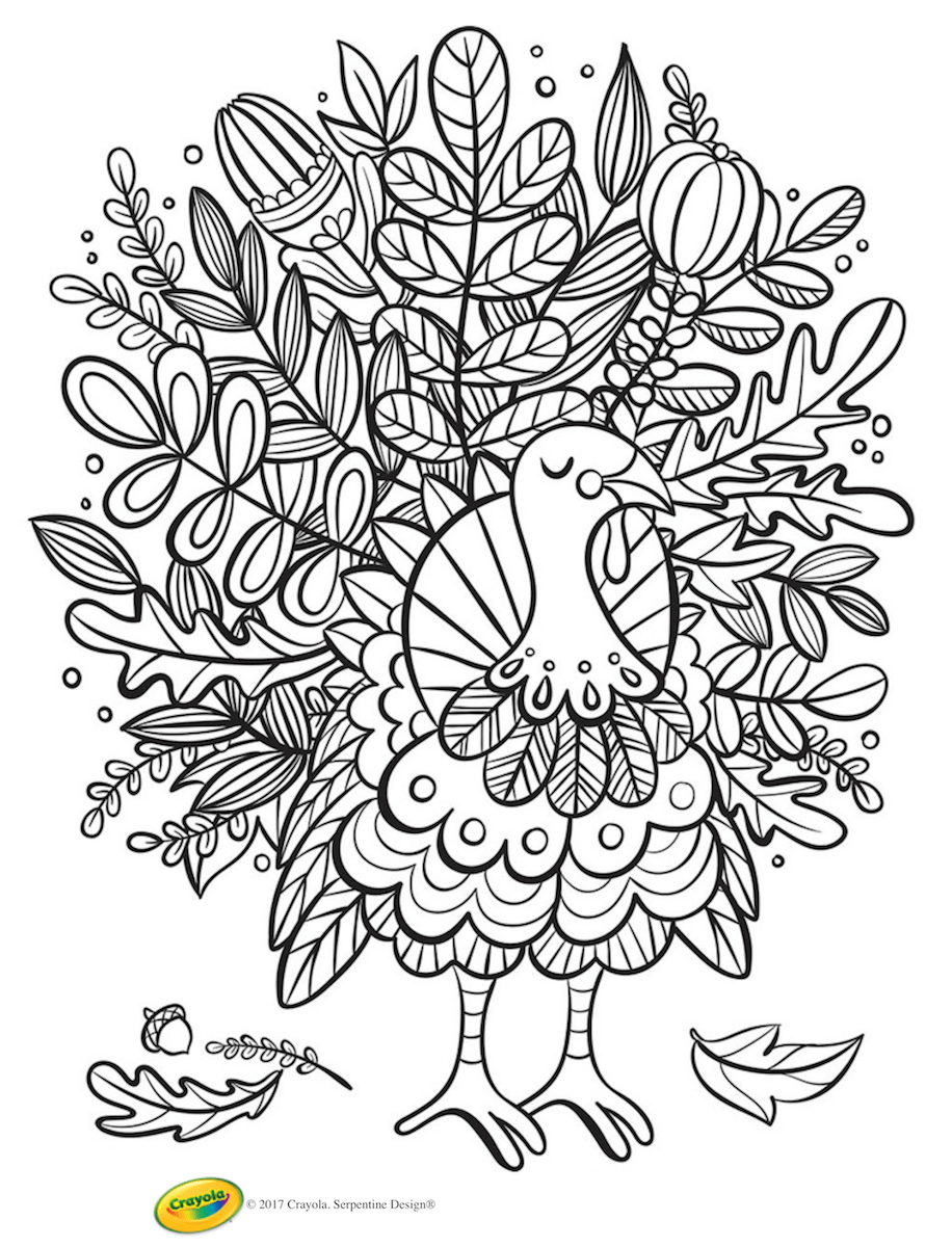 Turkey Foliage | Crayola | easy thanksgiving coloring pages