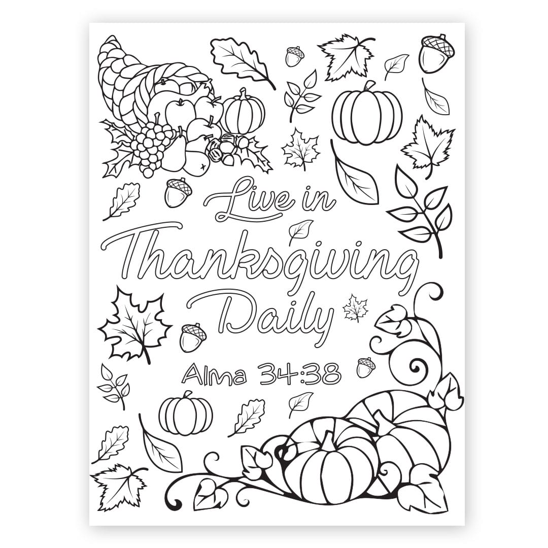 Live in Gratitude | Sculptologie | thanksgiving christian coloring pages