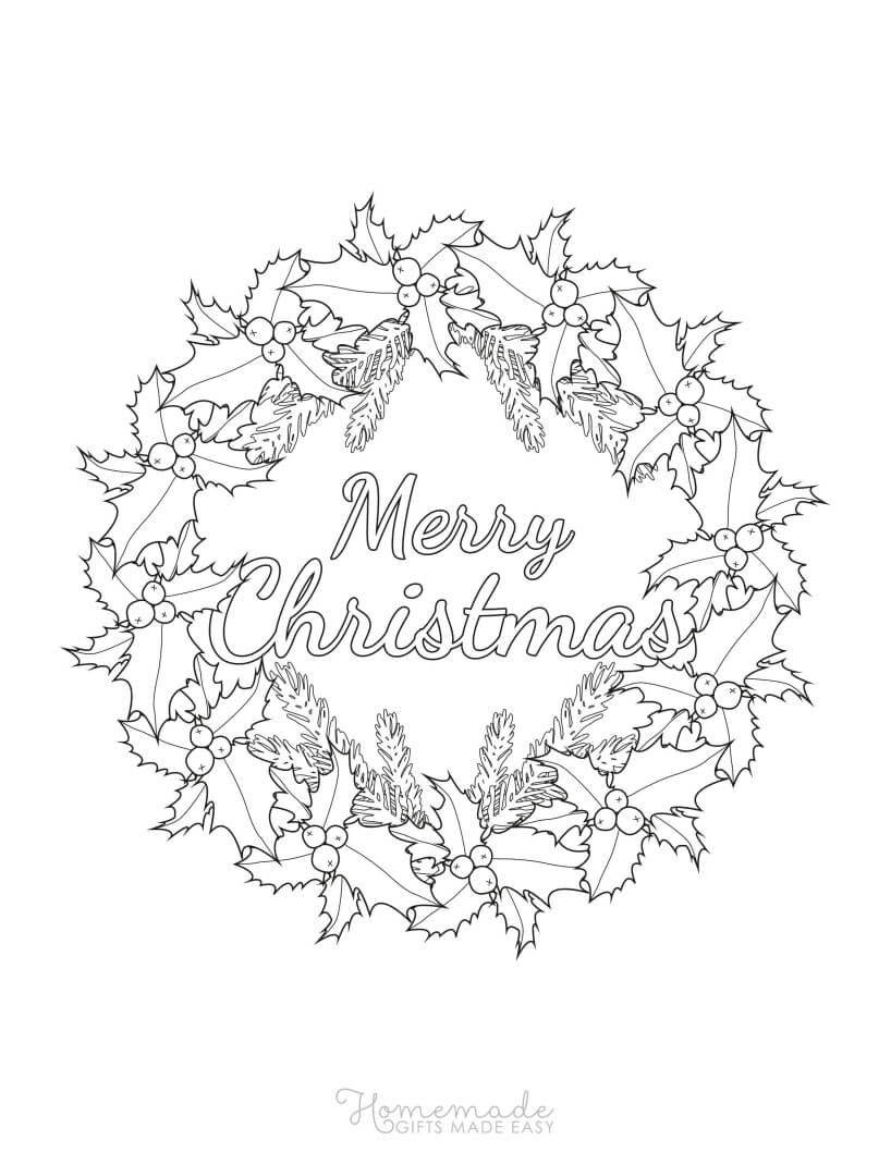 The Blessed Wreath | christmas coloring pages cute | free christmas coloring pages