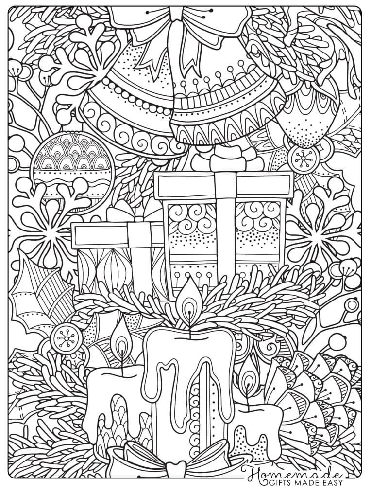 Candle Ornaments | christmas ornaments coloring pages | christmas wreath coloring pages