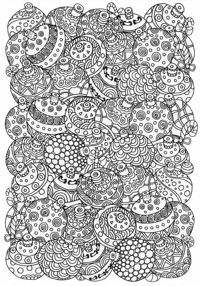 Christmas Balls | cute christmas coloring pages | christmas coloring pages for adults