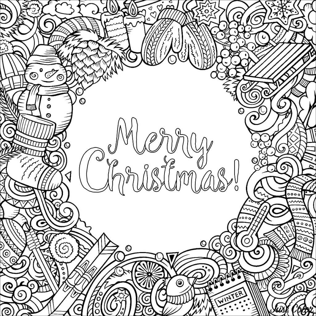 Christmas Doodle | christmas coloring pages for kids | christmas coloring pages for preschoolers