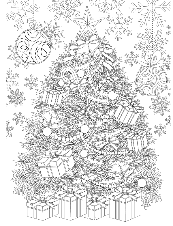 Complicated Christmas Tree Design | christmas coloring pages for kids | christmas coloring pages for preschoolers