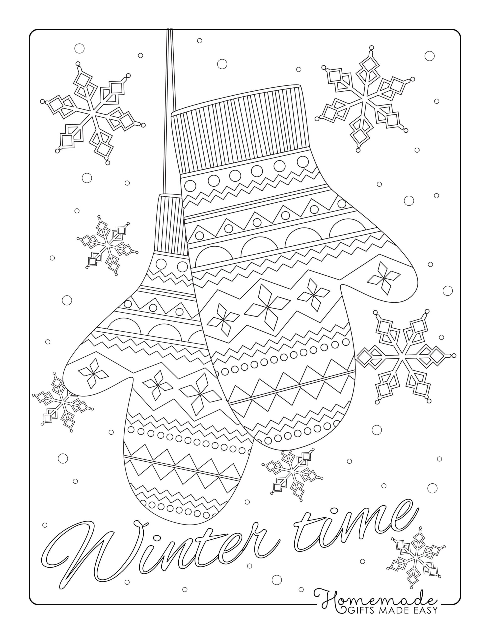 55 Winter Coloring Pages (Free PDF Printables)