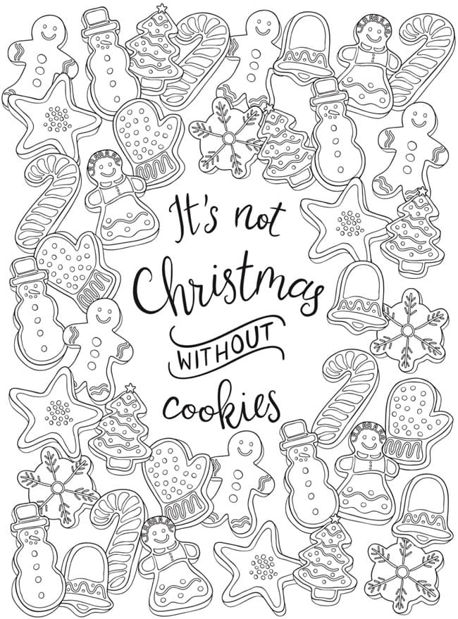 Cookies for Christmas | christmas coloring pages for adults | christmas coloring pages pdf