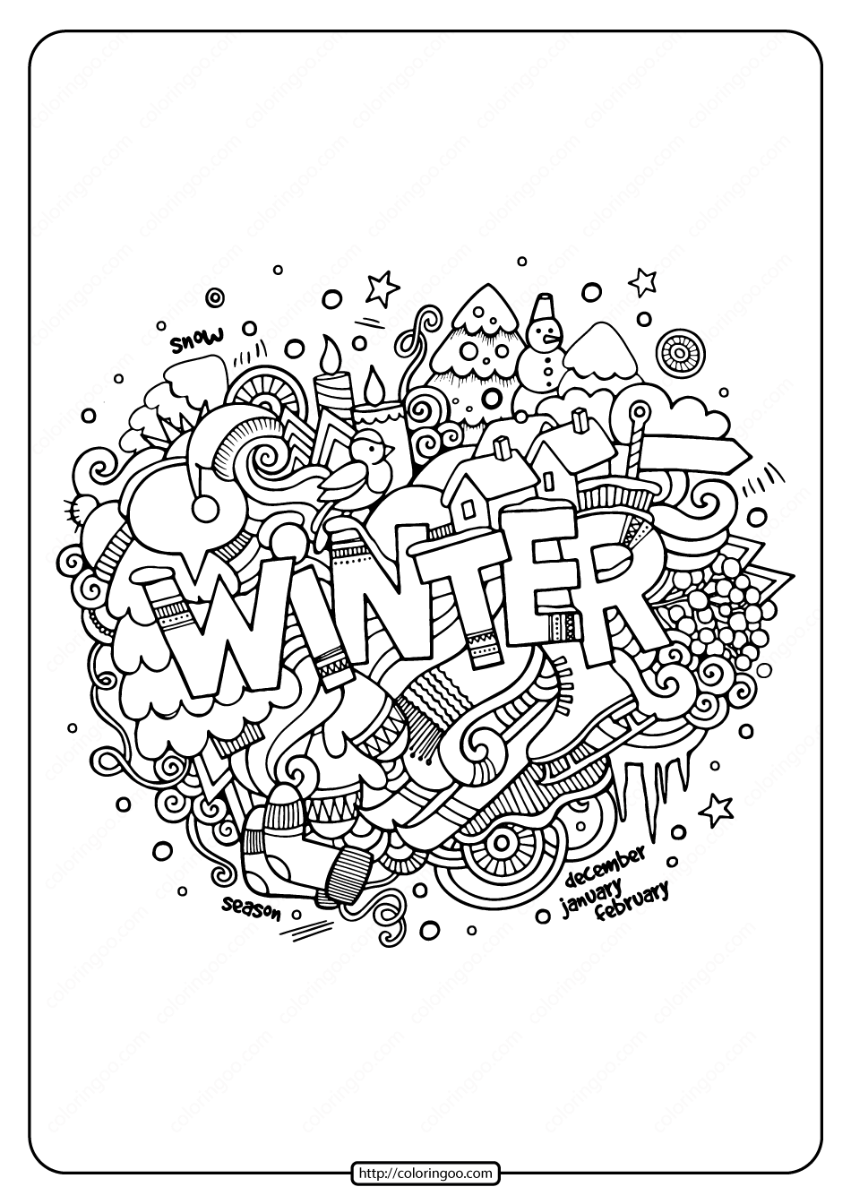 winter coloring pages simple | christmas coloring pages for adults pdf free | nightmare before christmas coloring pages for adults