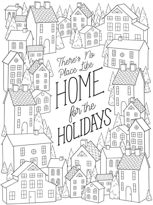 Home for the Holidays | christmas coloring pages for kids | christmas coloring pages for preschoolers