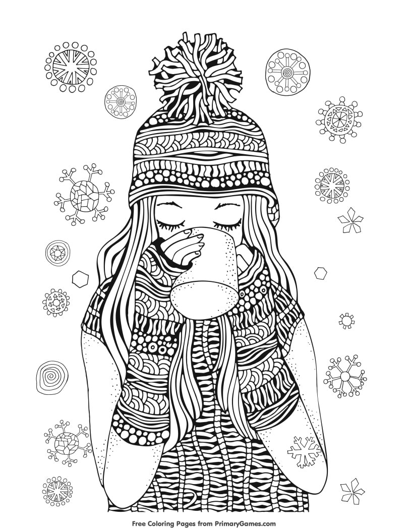 winter coloring pages for adults | christmas themed coloring pages for adults | christmas tree coloring pages for adults pdf