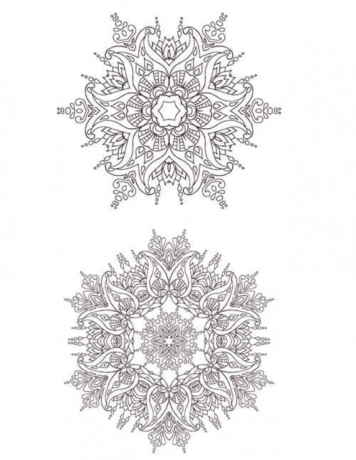 Mandala Snowflakes | frozen snowflake coloring pages | unicorn coloring pages