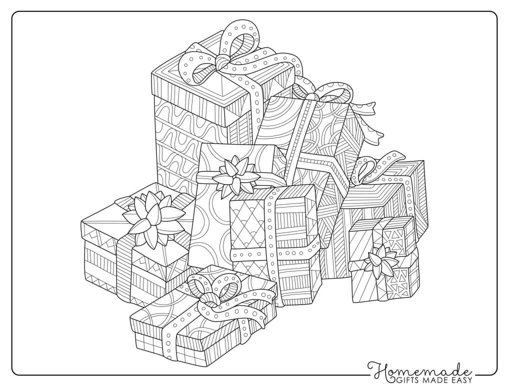 Pile of Presents | christmas coloring pages online | christmas coloring pages disney