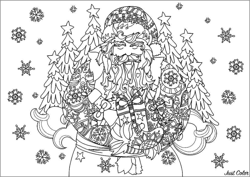 Santa and His Gifts | christmas among us coloring pages | christmas coloring pages pdf