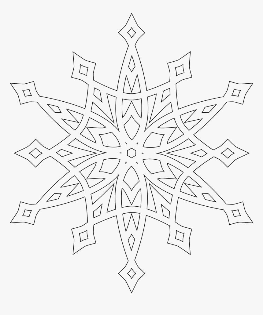 Simple Snowflake Pattern | snowflake free coloring pages | snowflake printable