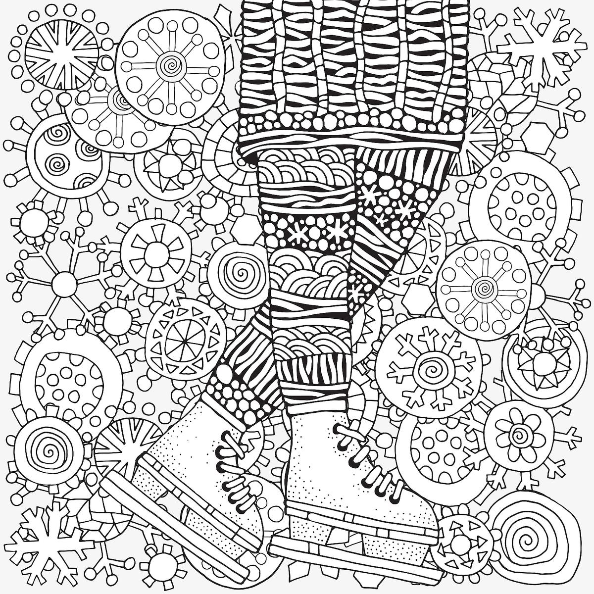 simple winter coloring pages | winter scene coloring pages | winter animal coloring pages