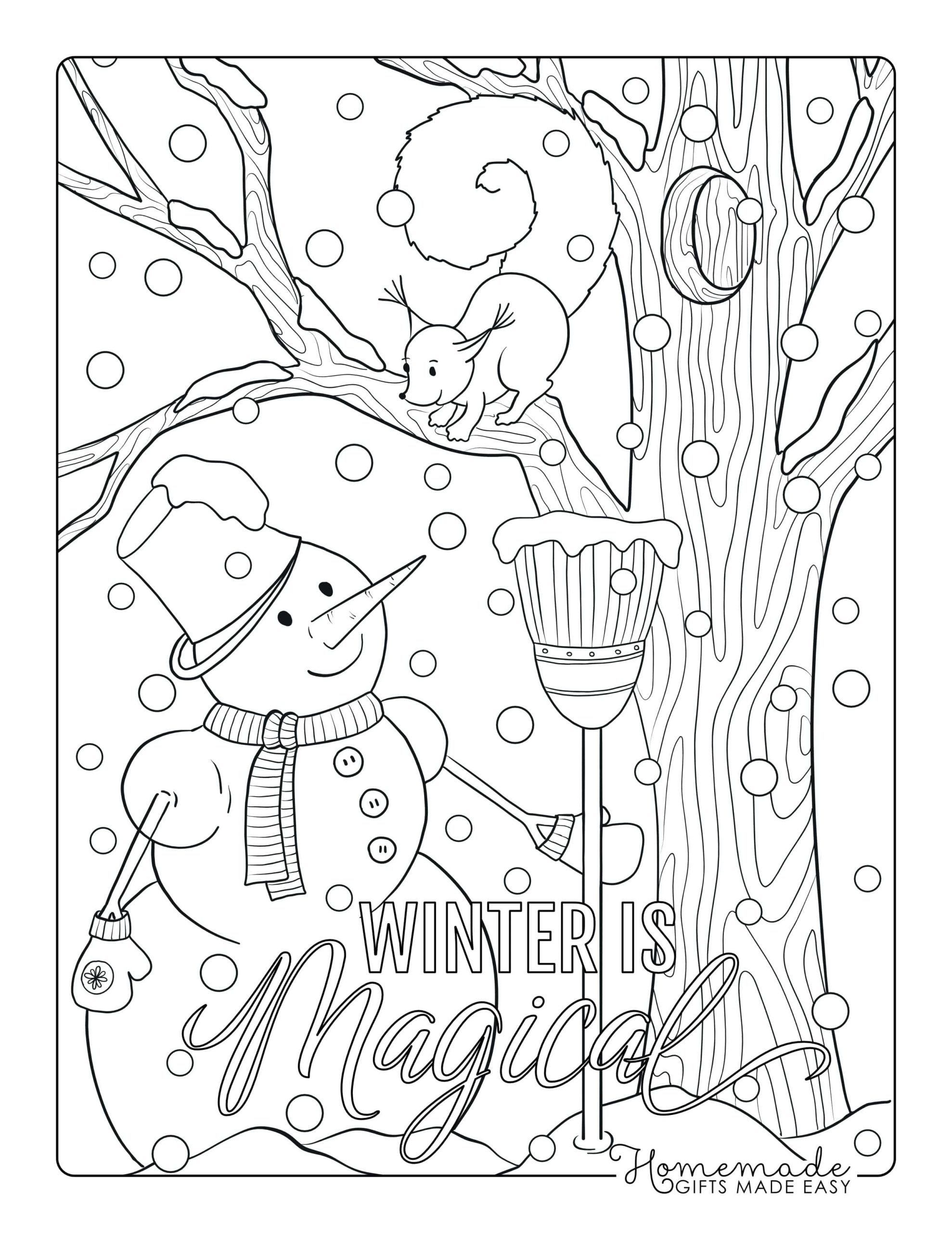 50 Winter Coloring Pages: 2024 Free Printable Sheets