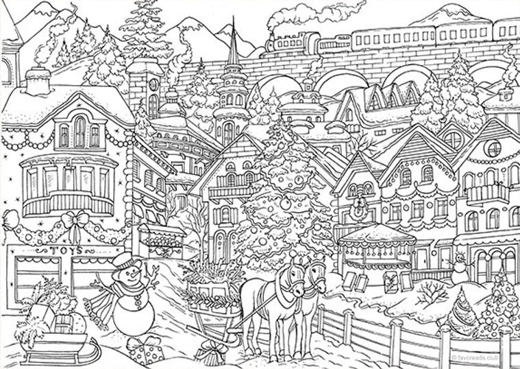 christmas coloring pages for adults online | christmas coloring pages for adults pdf free | nightmare before christmas coloring pages for adults