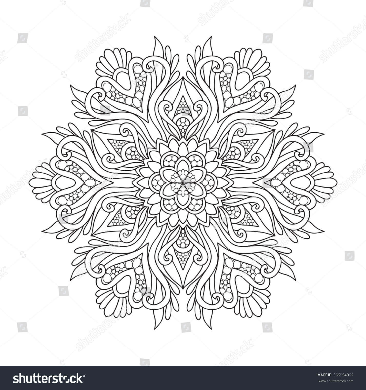 Decorative Snowflake Mandala | frozen snowflake coloring pages | frozen snowflake coloring pages