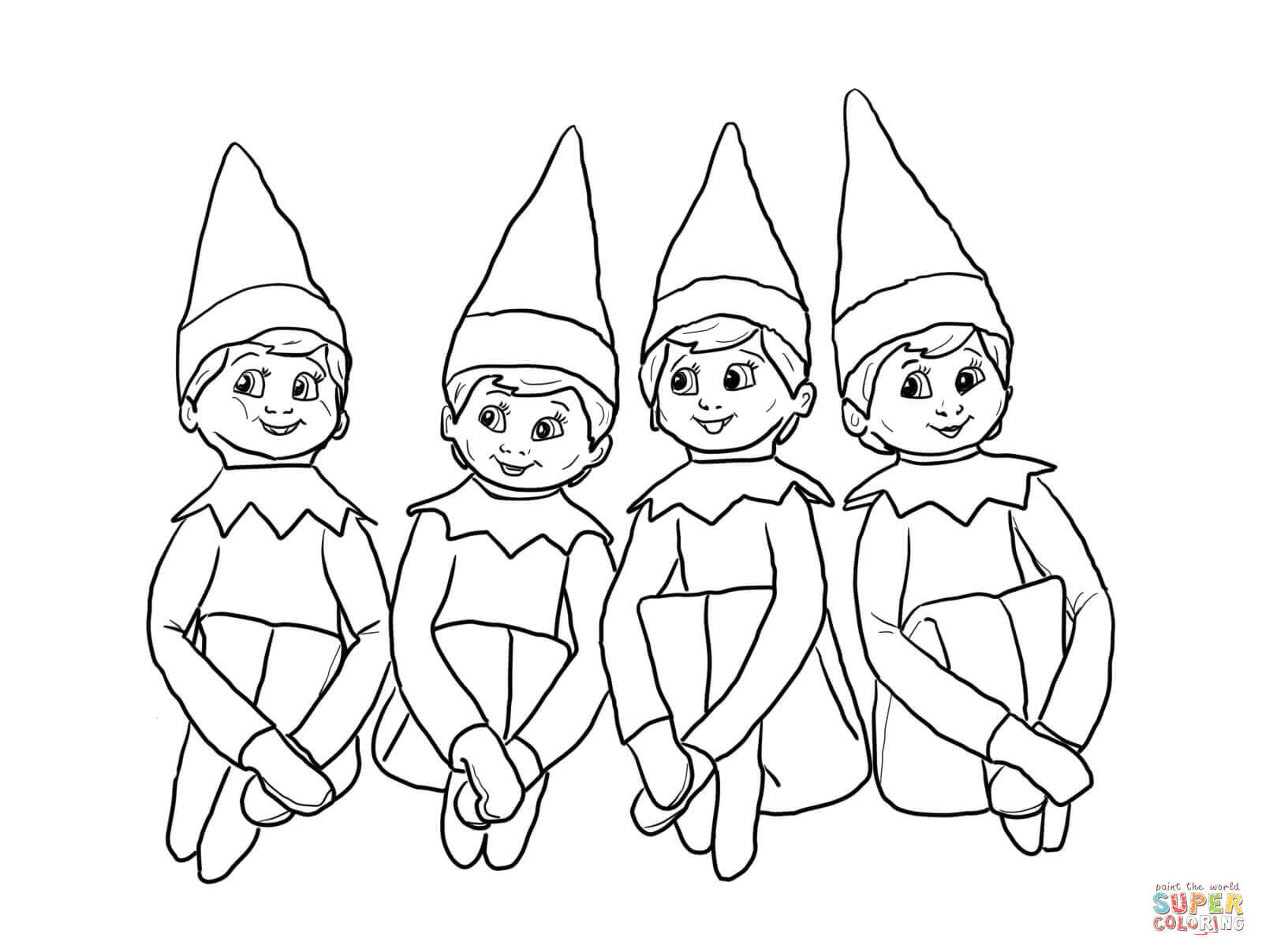 santa and elf coloring pages | elf on the shelf coloring pages | elf printable coloring pages