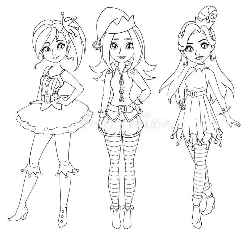 christmas girl elf coloring pages | elf on the shelf coloring pages | elf printable coloring pages