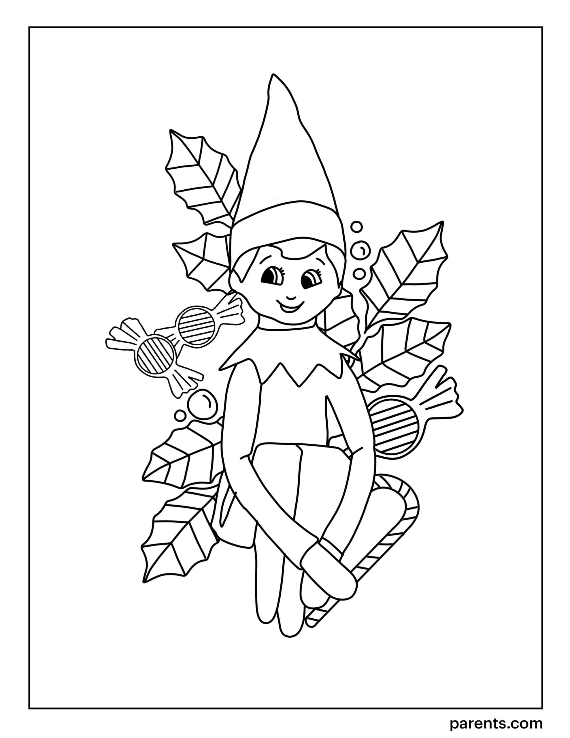 baby elf coloring pages | chippy the elf coloring pages | girl elf on the shelf coloring pages to print free