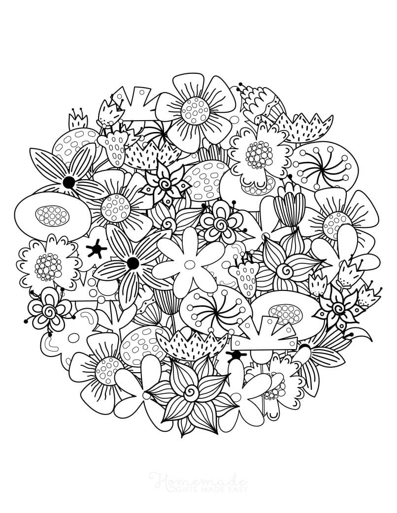 flower coloring pages for adults color | flowers coloring pages for adults | beautiful flower coloring pages for kids & adults