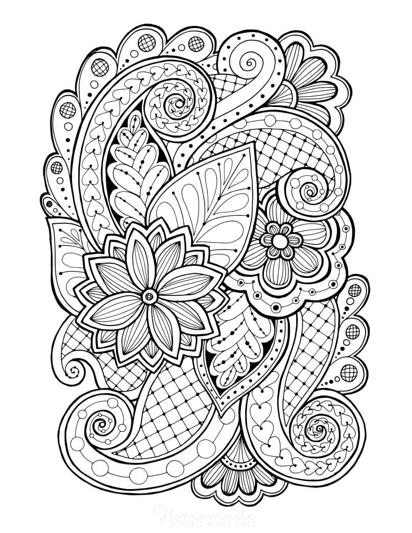21 Printable Flower Coloring Pages for Adults   Happier Human