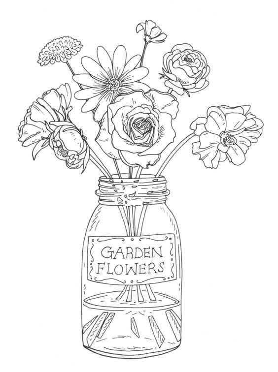 detailed flowers coloring pages | sunflower coloring pages for adults | flower coloring pages for adults pdf