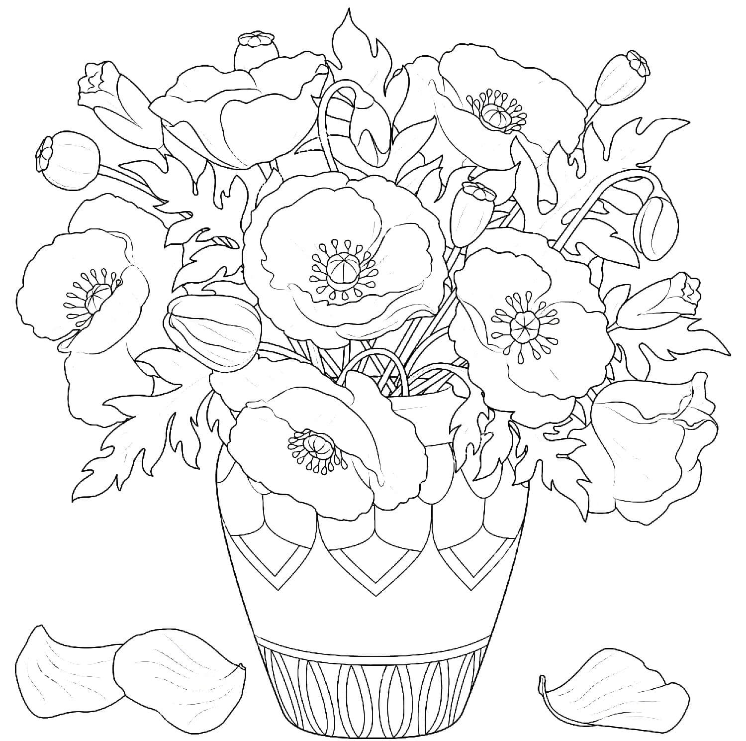 flowers coloring pages for adults pdf | free printable coloring pages for adults only flowers | coloring pages for adults flowers easy