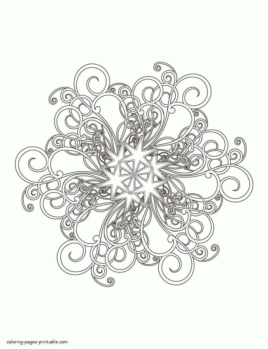 Lovely Snowflake | snowflake printable coloring pages | snowflakes coloring pages free printable