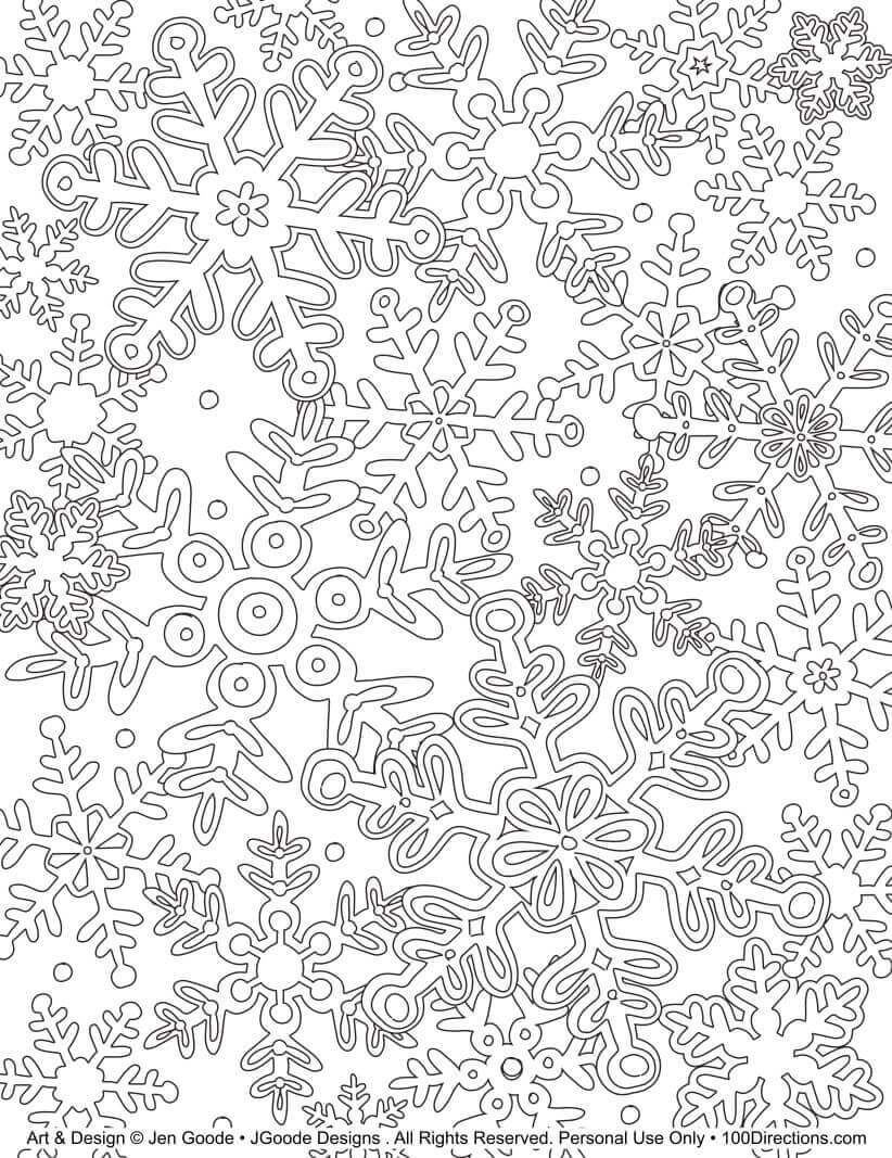 Perfect in White and Blue | winter snowflake coloring pages | free snowflake coloring pages