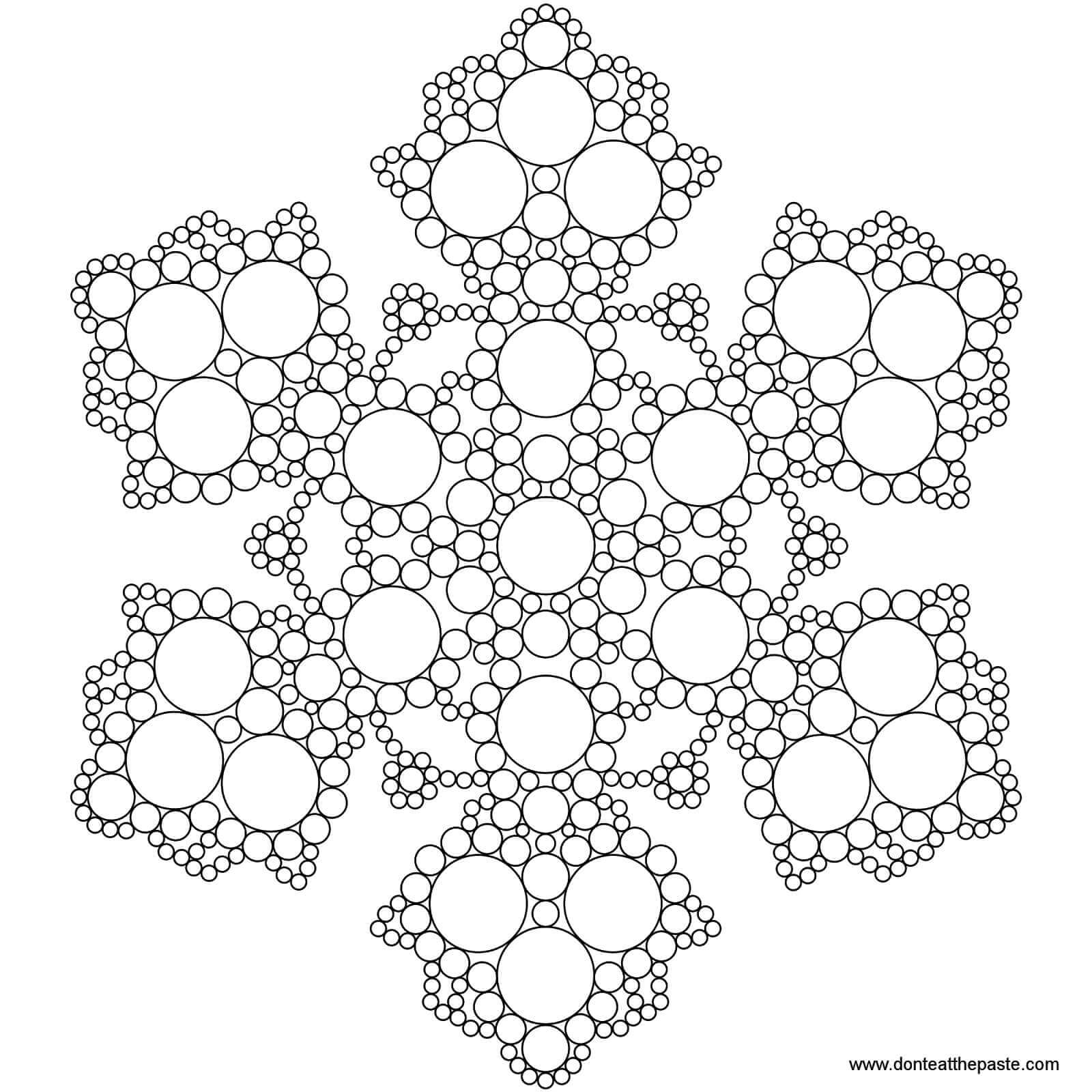 Snowflake in Circles | unicorn coloring pages | snowflake printable