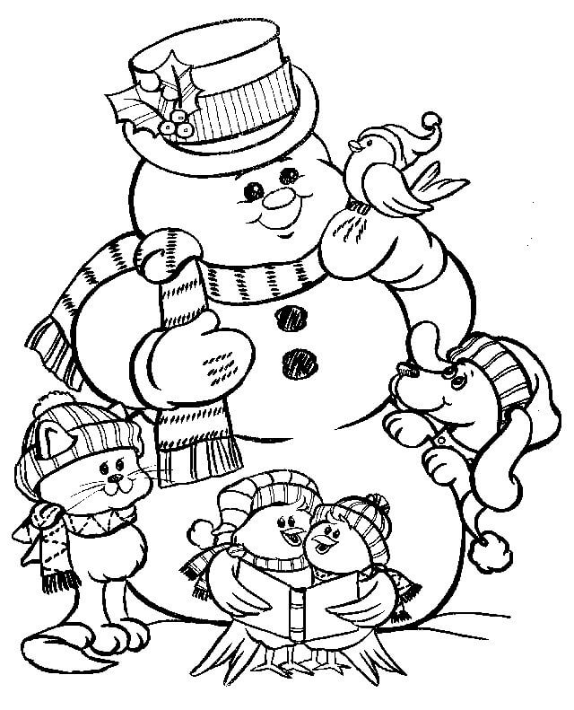 melting snowman coloring pages | cute snowman coloring pages | simple snowman coloring page