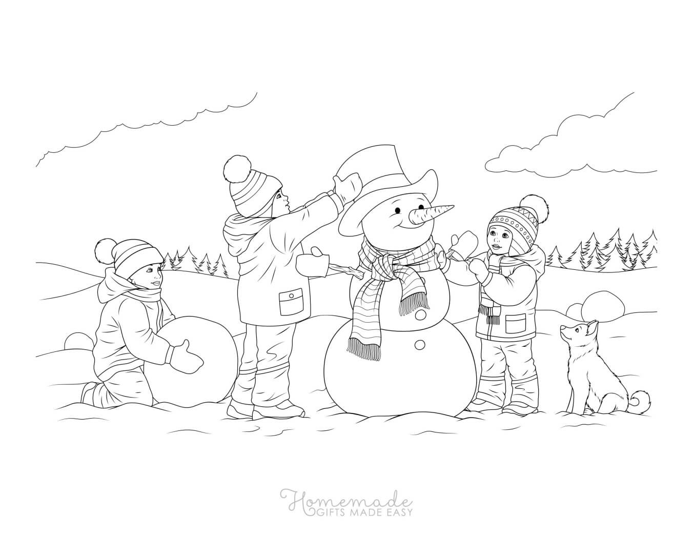 frosty the snowman coloring pages | snowman and snowflakes coloring pages| snowman hat coloring pages