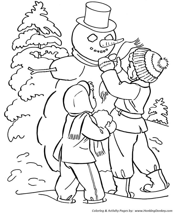 girl snowman coloring pages | santa and snowman coloring pages | blank snowman coloring pages