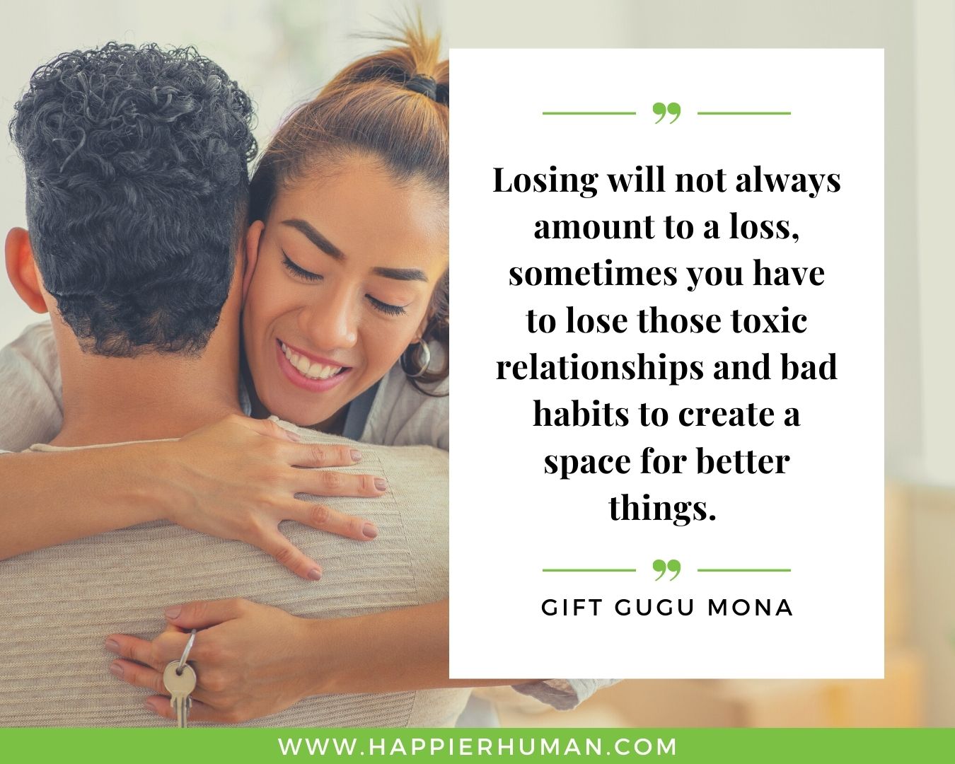 Toxic People Quotes - “Losing will not always amount to a loss, sometimes you have to lose those toxic relationships and bad habits to create a space for better things.” – Gift Gugu Mona