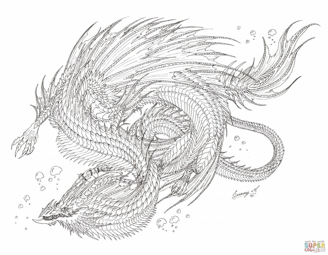 25 Printable Dragon Coloring Pages for Adults - Happier Human