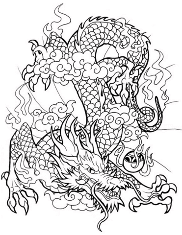 dragon coloring pages for kids | dragon adult coloring pages printable | japanese dragon coloring pages