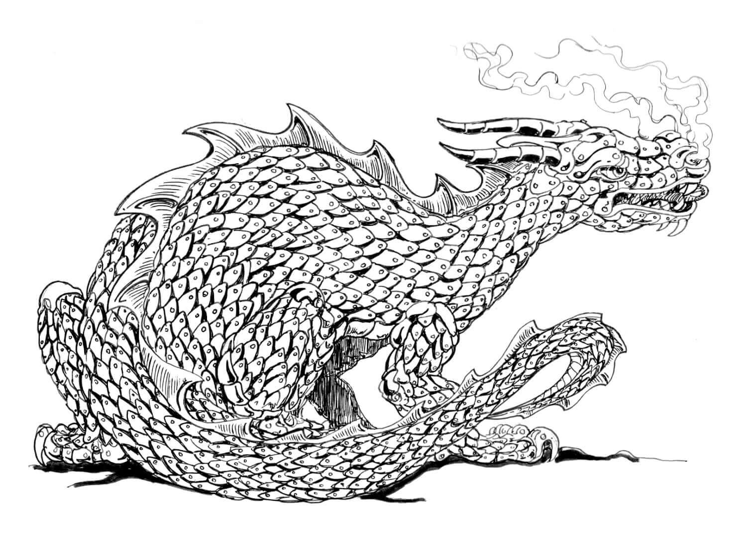 25 printable dragon coloring pages for adults happier human