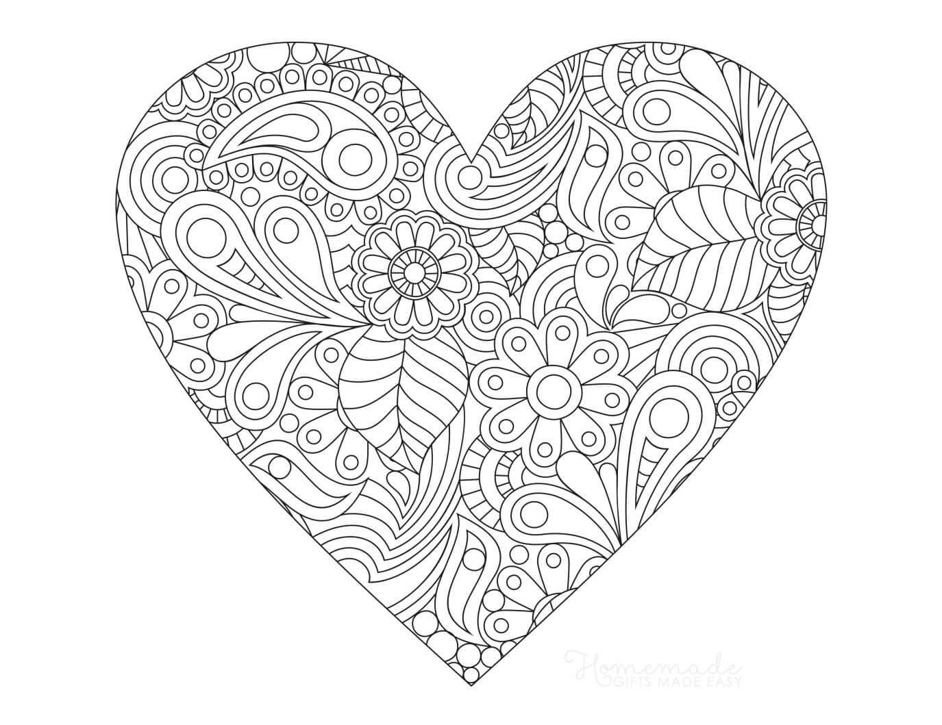 48 Printable Heart Coloring Pages for Adults