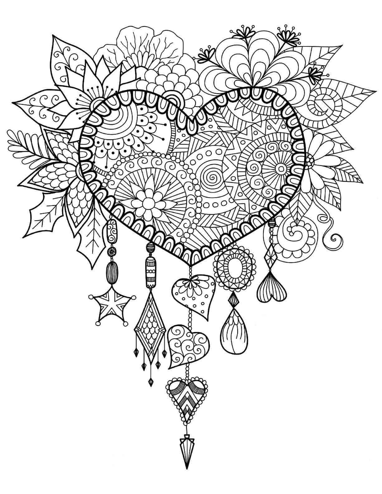 heart coloring pages for adults printable | human heart coloring pages for adults | free heart coloring pages for adults