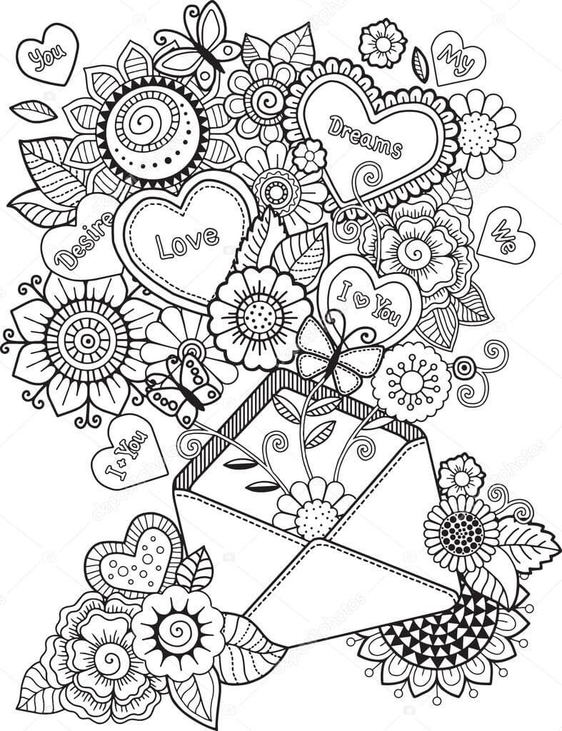 20 Printable Valentine's Day Coloring Pages for Adults   Happier Human