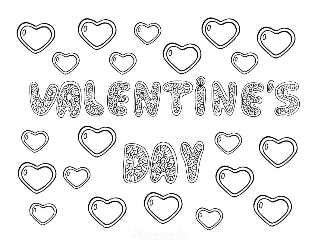 61 Printable Valentine's Day Coloring Pages for Adults - Happier Human