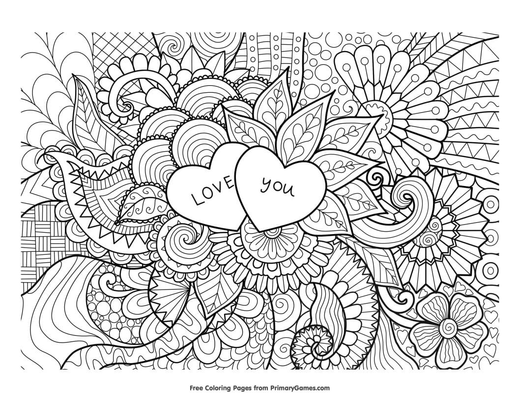 valentines day coloring pages for adults | animal valentine's day coloring pages | valentine coloring pages hearts