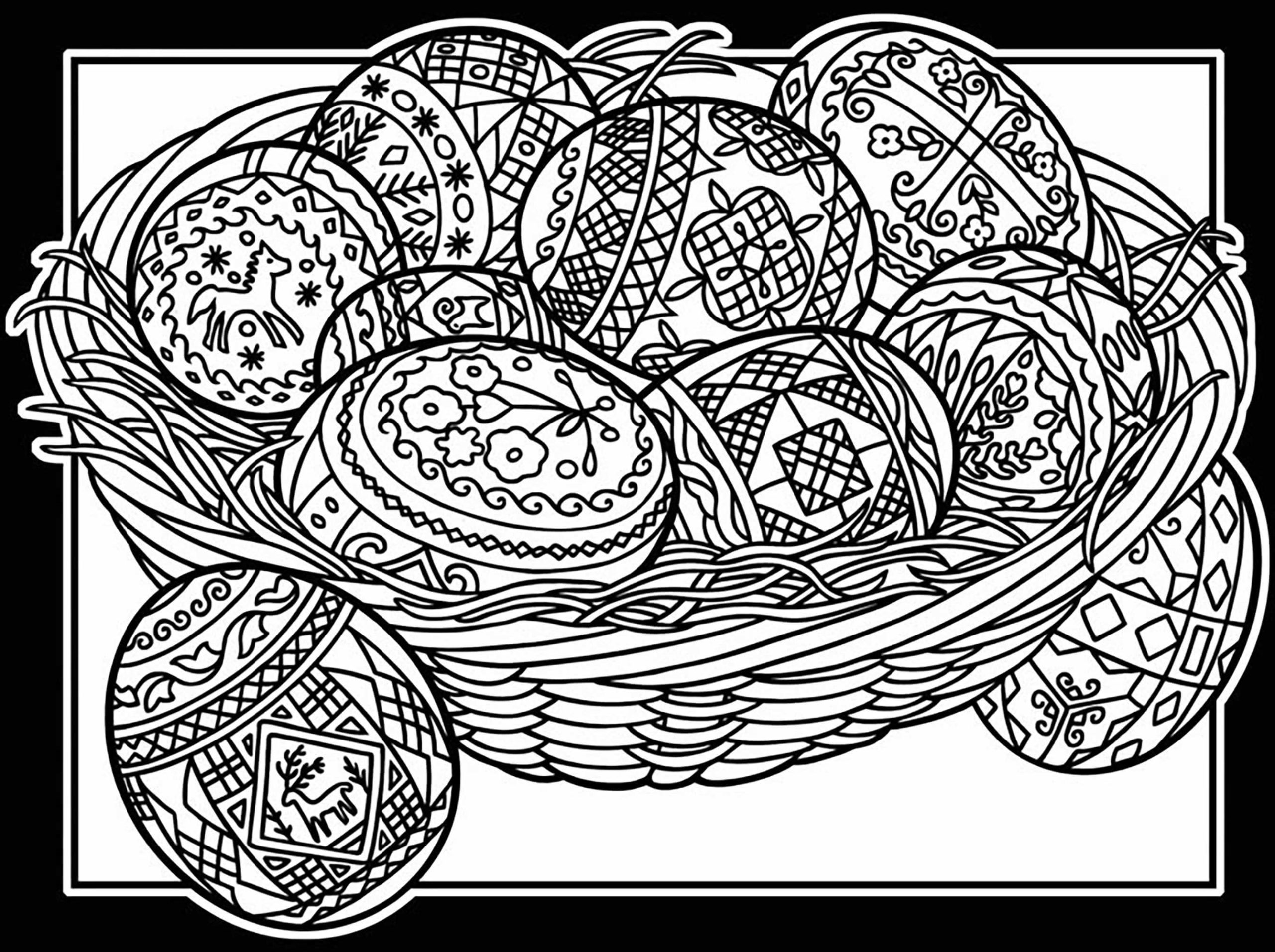 easter eggs coloring pages for adults | printable easter egg coloring pages for adults | cute easter coloring pages for adults
