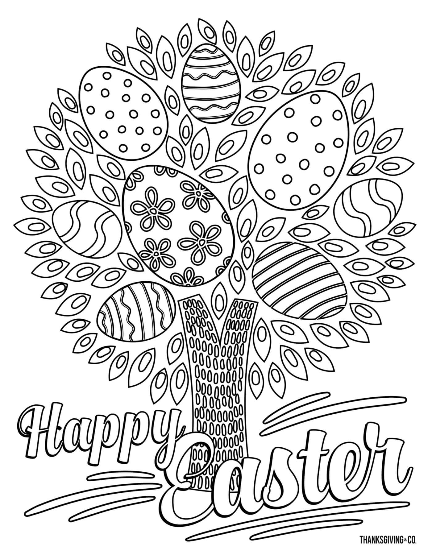 20 Printable Adult Easter Coloring Pages for 20   Happier Human