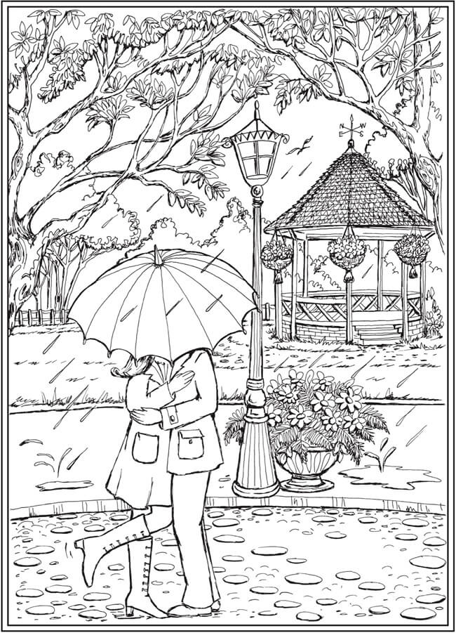 how to display coloring pages | rainy day numbers | rainy day coloring pages for adults