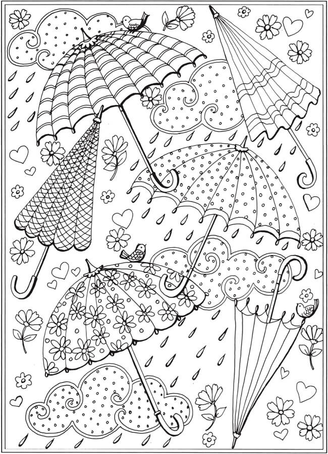 rainy day coloring pages | rainy day coloring page pdf | rain cloud coloring pages