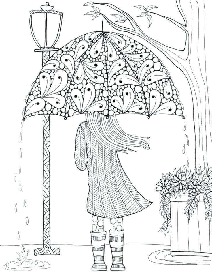 rainy day coloring pages for adults | rainy day coloring page pdf | rain cloud coloring pages