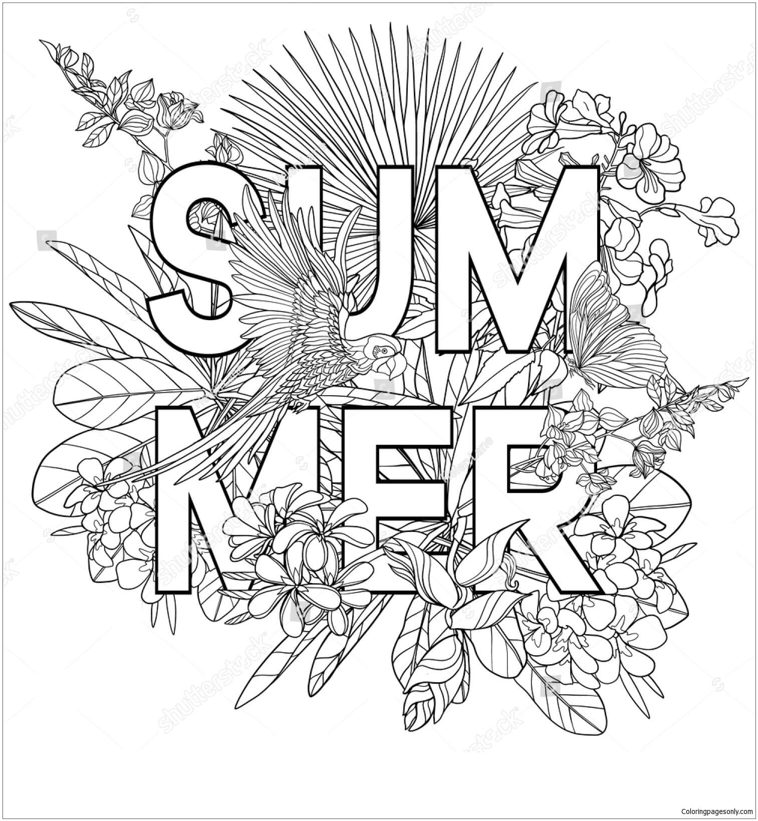free summer coloring pages | hello summer coloring pages | easy summer coloring pages