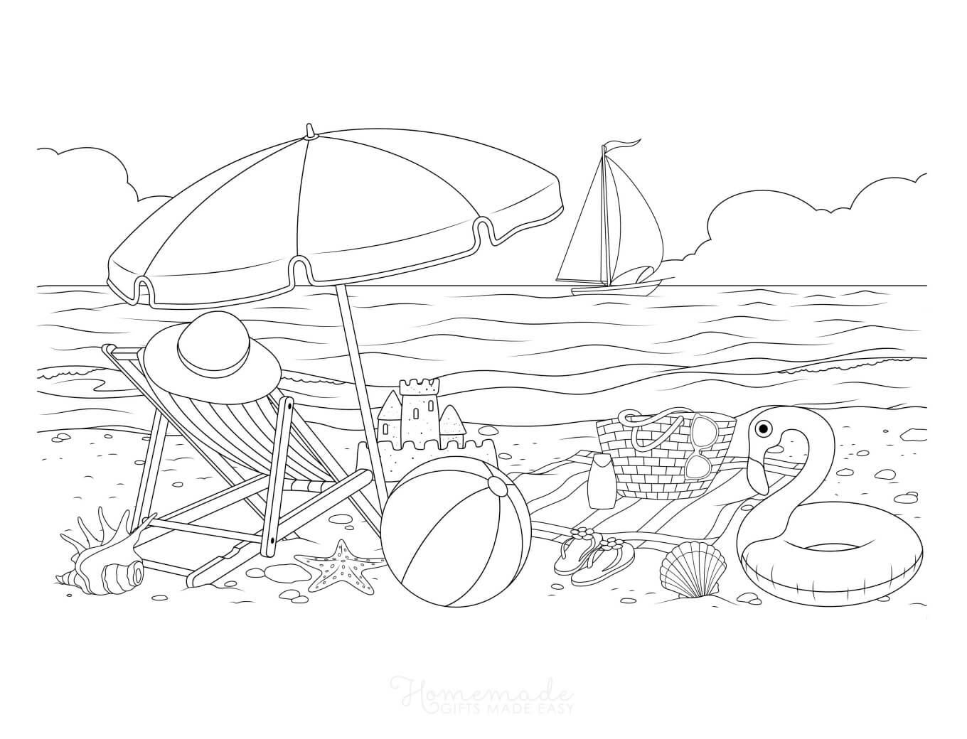 Adult Coloring Pages - set of free ocean inspired printables